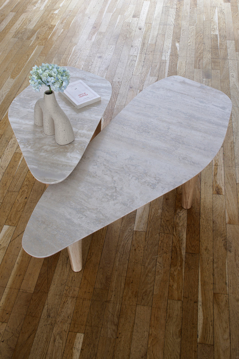 Table basse Petra L142cm — Travertin