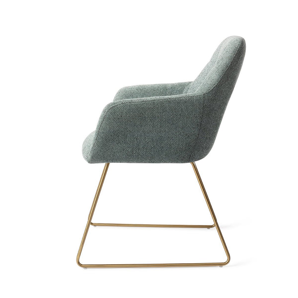 Chaise de diner Noto Slide Gold — Real Teal