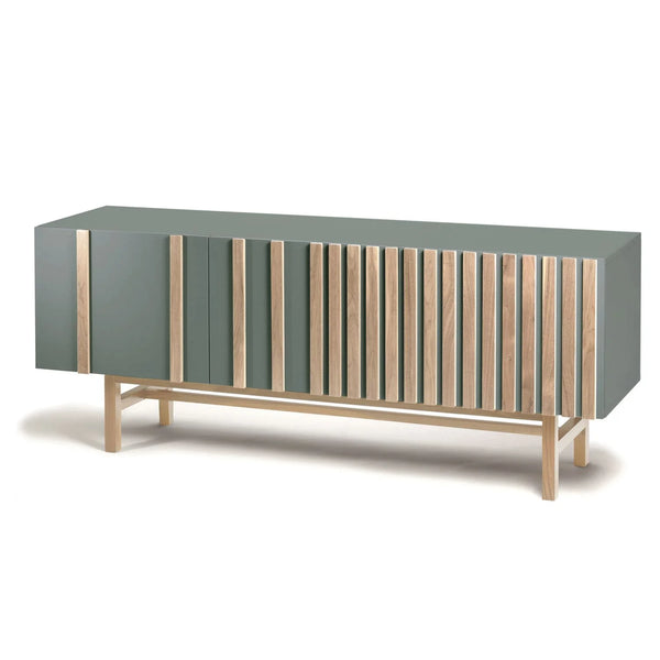 Buffet Go — sage lacquered mdf and natural oak structure