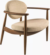 Fauteuil en frêne Roundy — Tissu beige