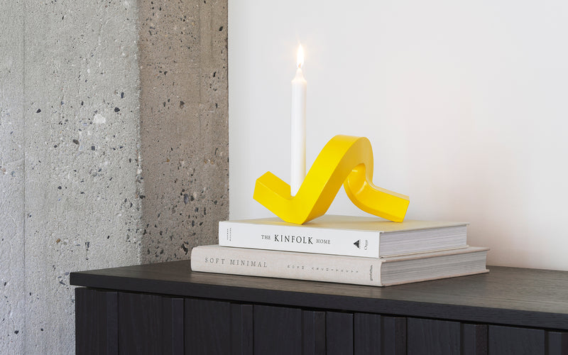 Bougeoir Crooked Aluminium — Yellow