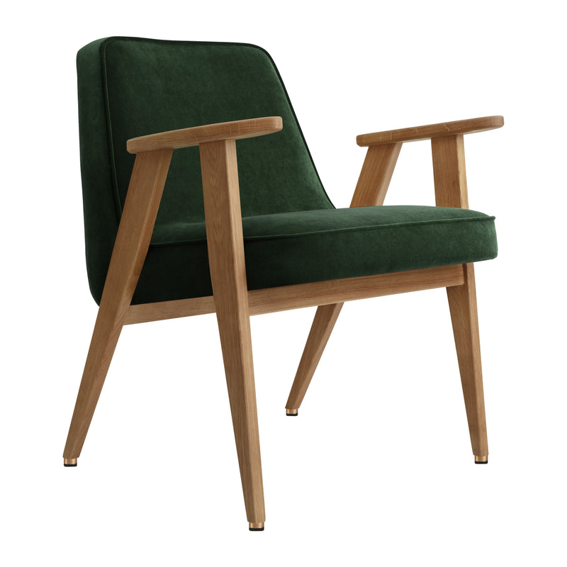 Fauteuil 366 — Velours Vert bouteille