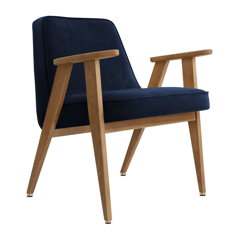 Fauteuil 366 — Velours Indigo