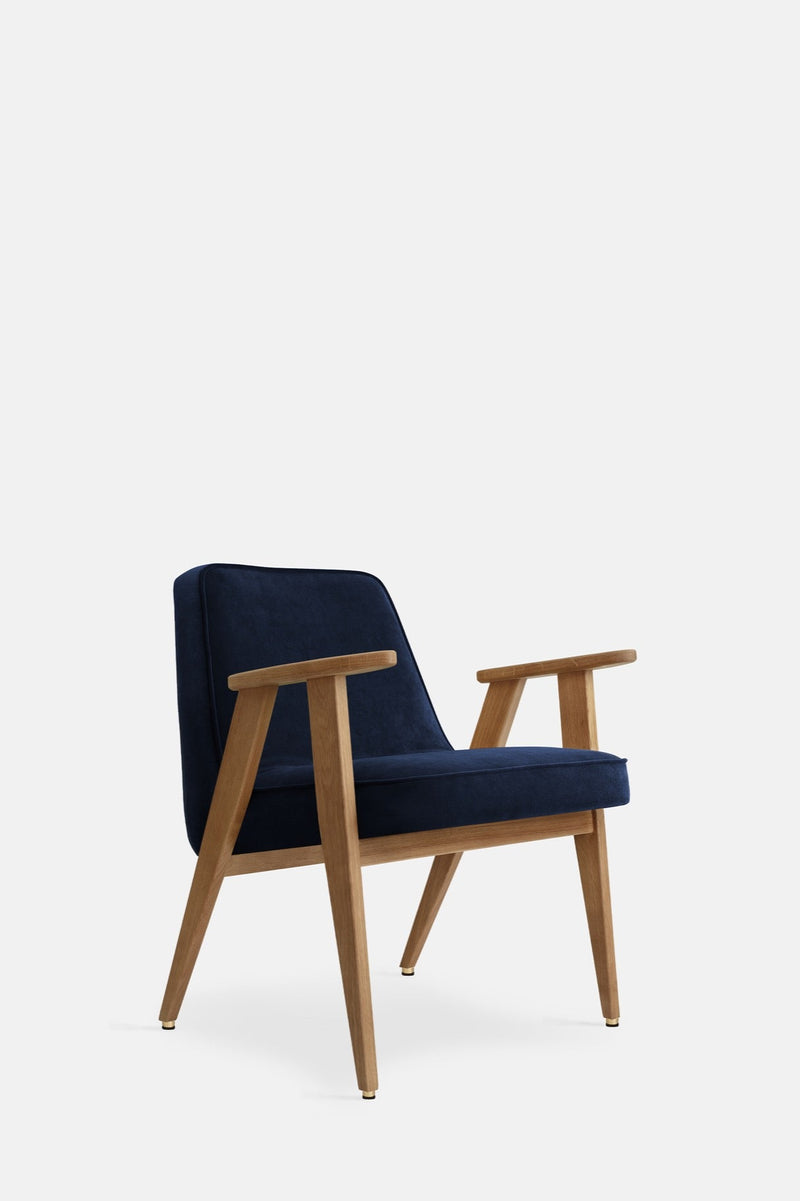 Fauteuil 366 — Velours Indigo