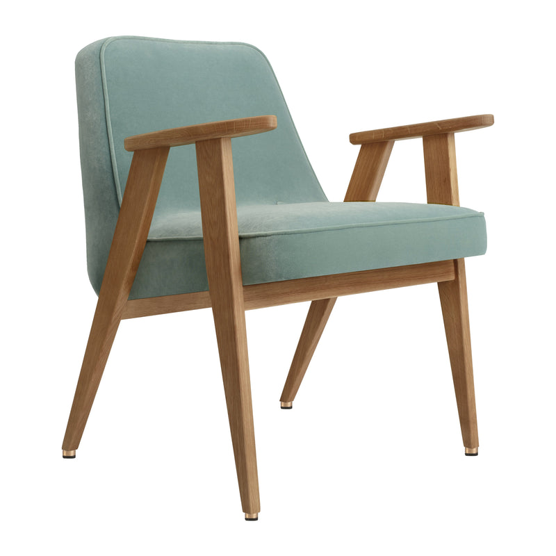 Fauteuil 366 — Velours Menthe