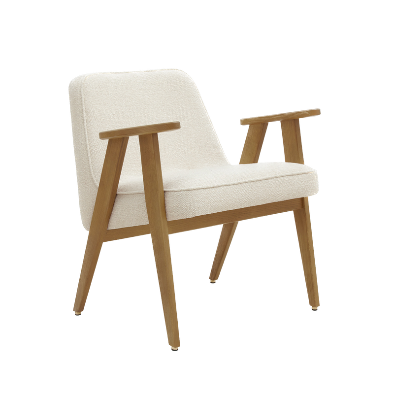 Fauteuil 366 — Tissu bouclé Crème