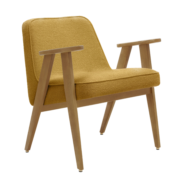 Fauteuil 366 — Tissu bouclé Moutarde