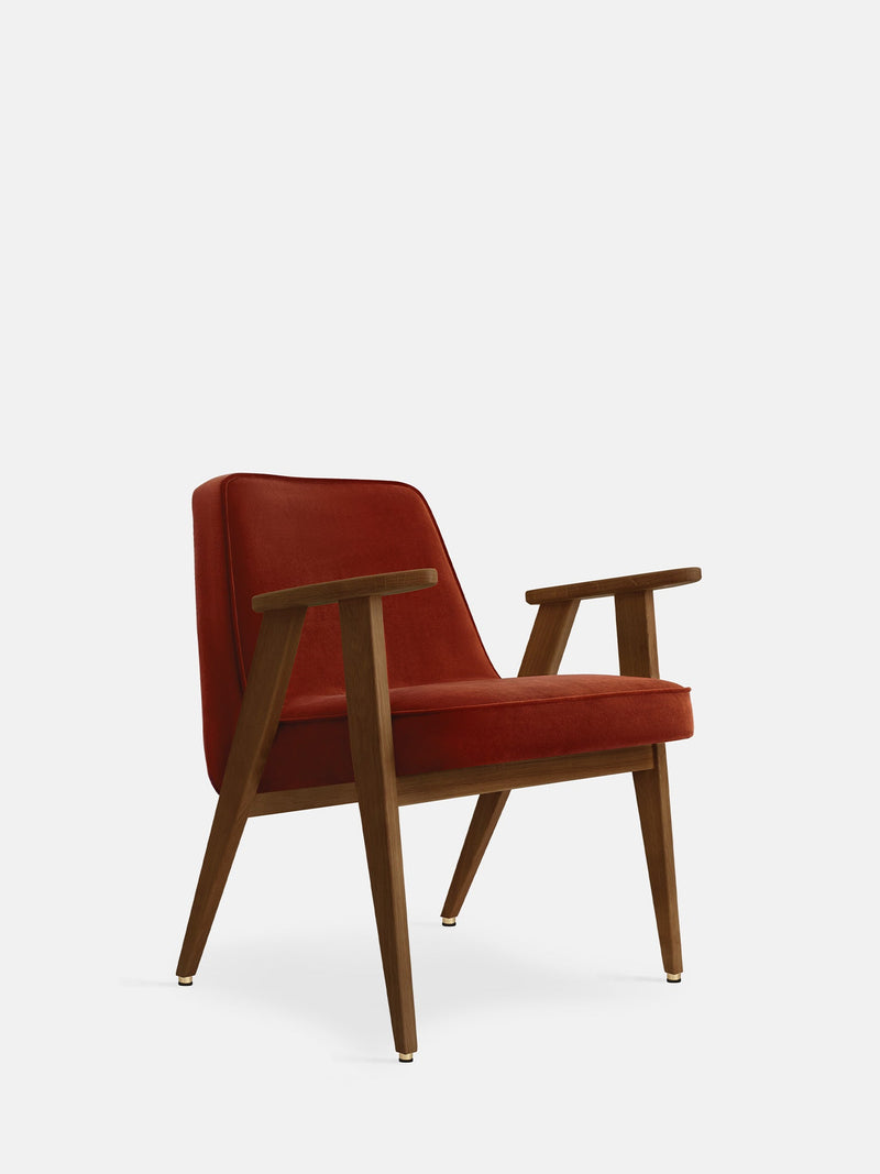 Fauteuil 366 — Velours Rouge brique