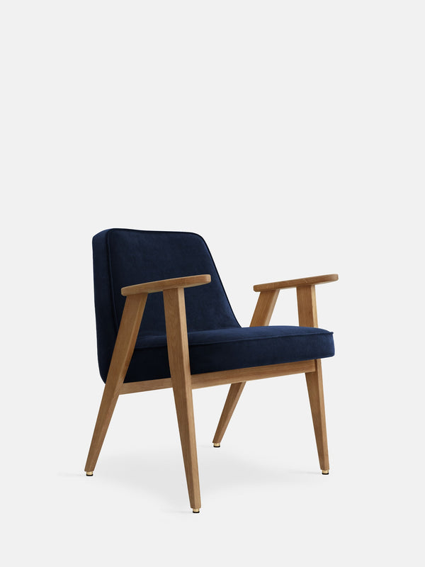 Fauteuil 366 — Velours Indigo