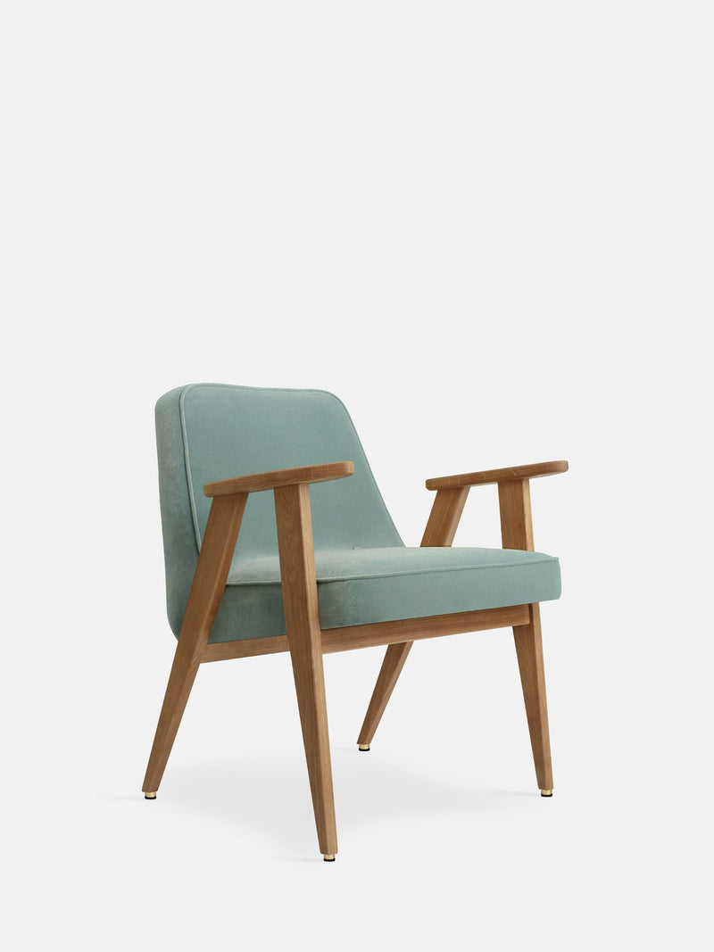 Fauteuil 366 — Velours Menthe