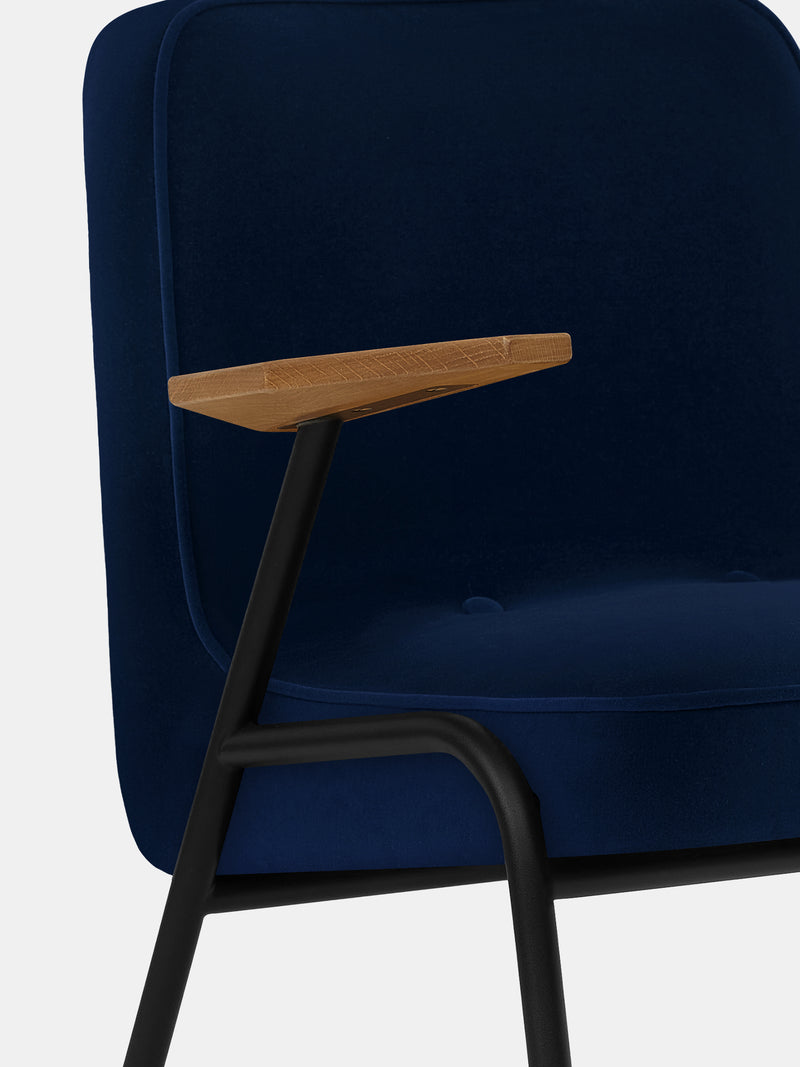 Fauteuil 366 Métal noir — Velours Indigo