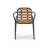 Chaise avec accoudoirs en bois Vig — Noir