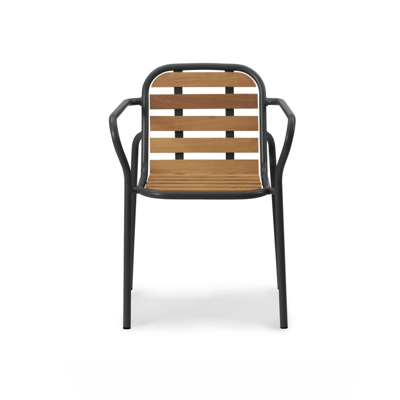 Chaise avec accoudoirs en bois Vig — Noir