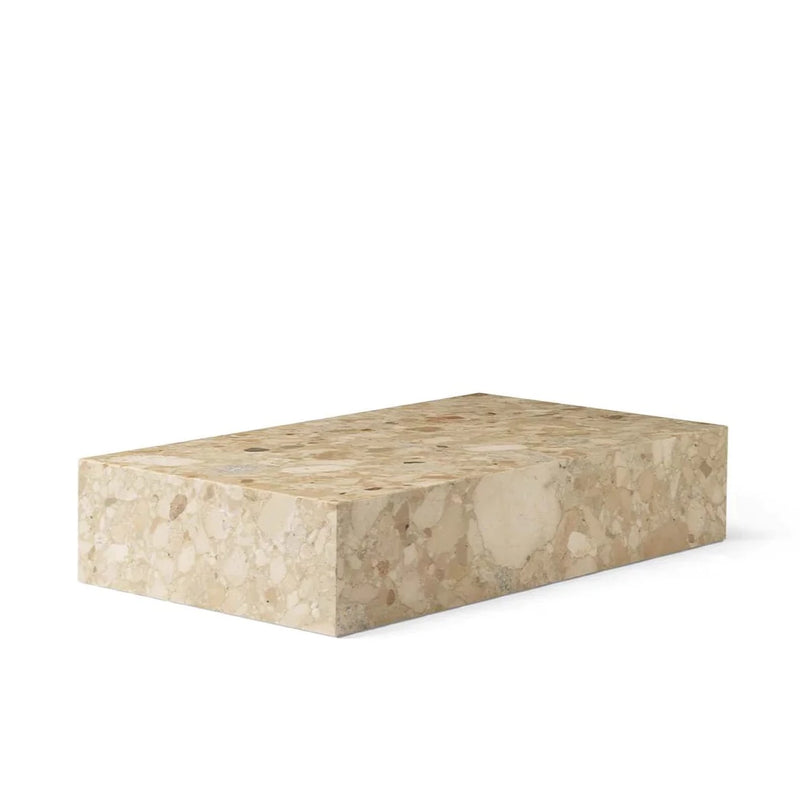 Table basse en marbre Plinth — Grand Low sable (Sand Kunis Breccia)