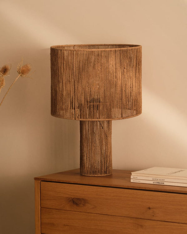 Lampe de table Pontos — en jute finition naturelle
