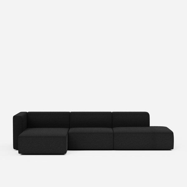 Canapé d'angle Agar - Tissu bouclé — Black