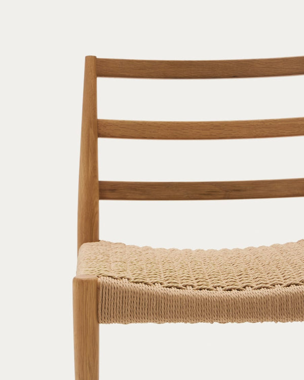 Chaise Analy — en bois de chêne FSC 100% avec finition naturelle et siège en corde