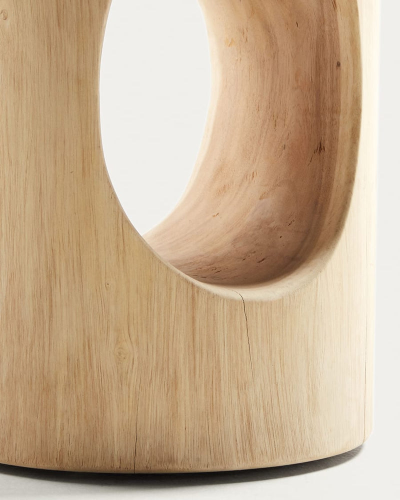 Table d'appoint Halker — en bois de mungur massif Ø 30 cm