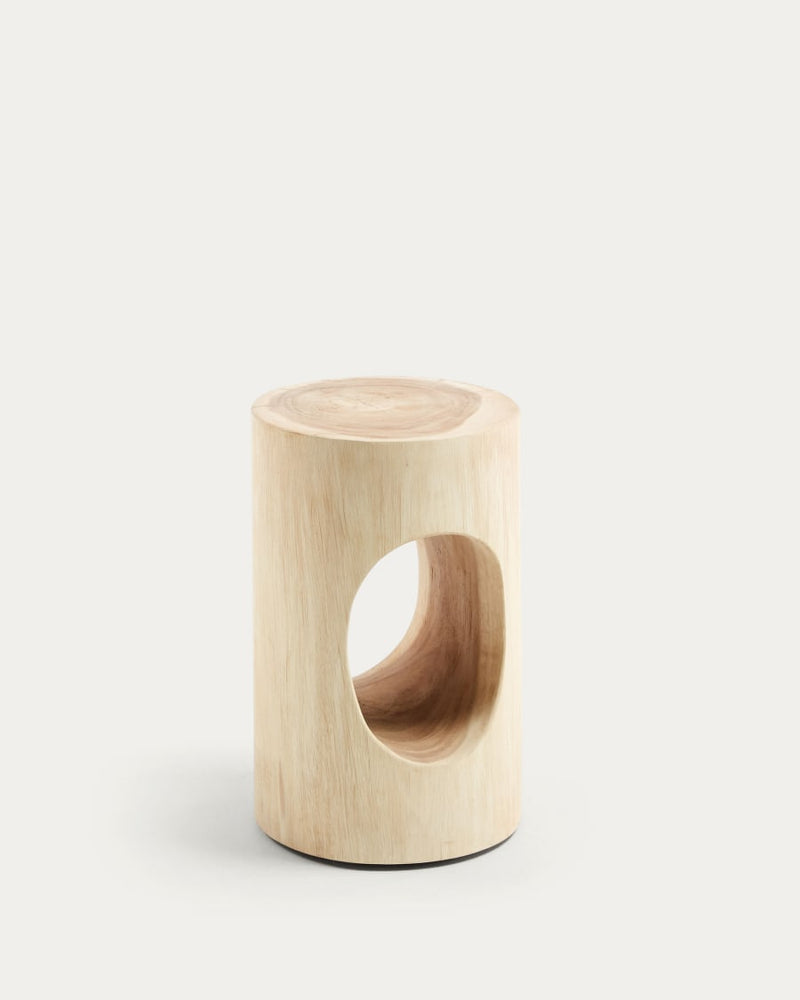 Table d'appoint Halker — en bois de mungur massif Ø 30 cm