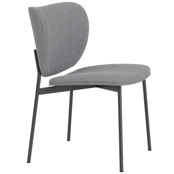 Chaise de diner Eve métal noir — Sydney light grey 91