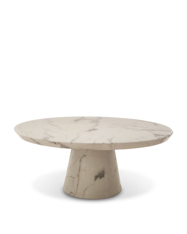 Table basse Disc Marble Look — Blanc