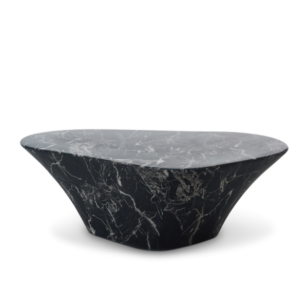 Table basse Oval Marble Look — Noir