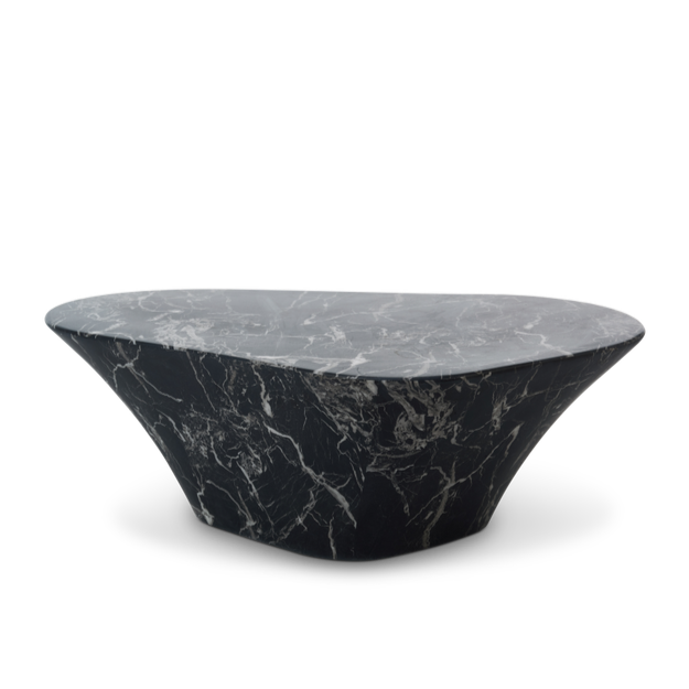 Table basse Oval Marble Look — Noir