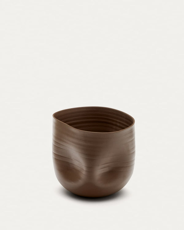Vase Macarelleta — en céramique marron foncé Ø 21 cm