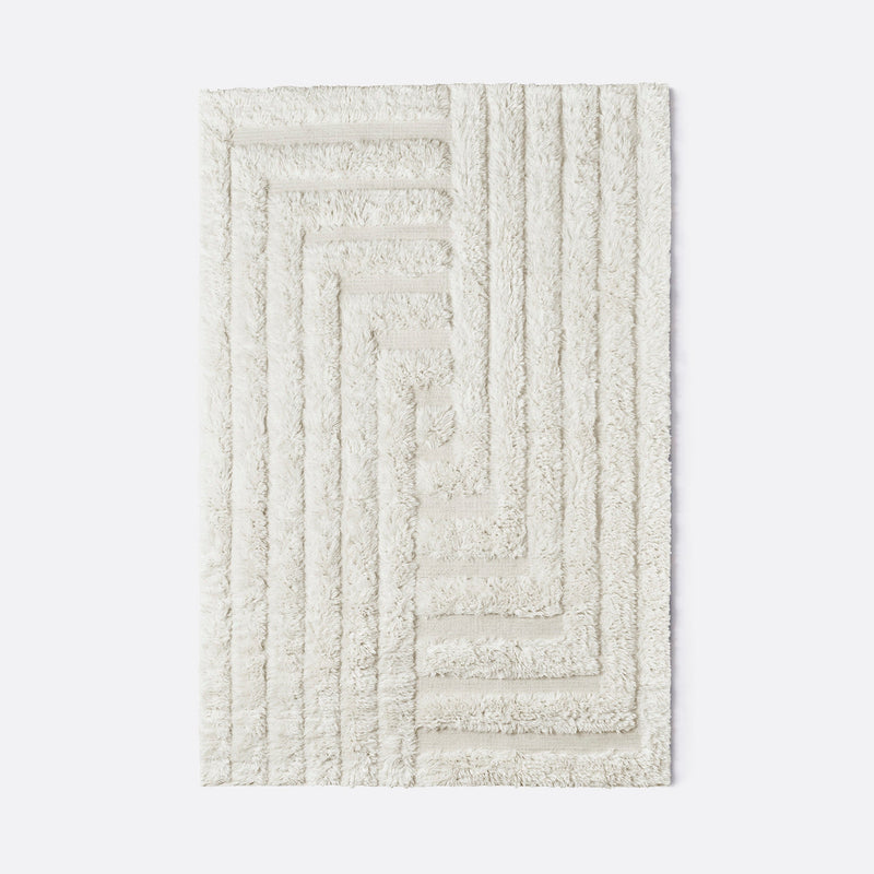 Shaggy Labyrinth White Tapis