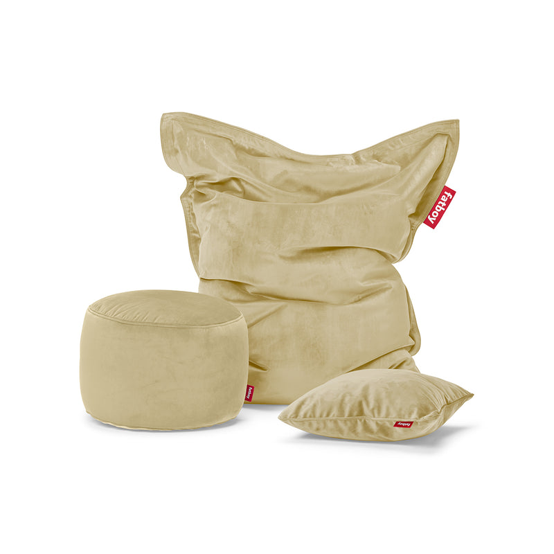 Coussin Square — velvet recycled camel