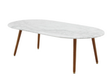 Table basse longue Fox — Marbre Blanc