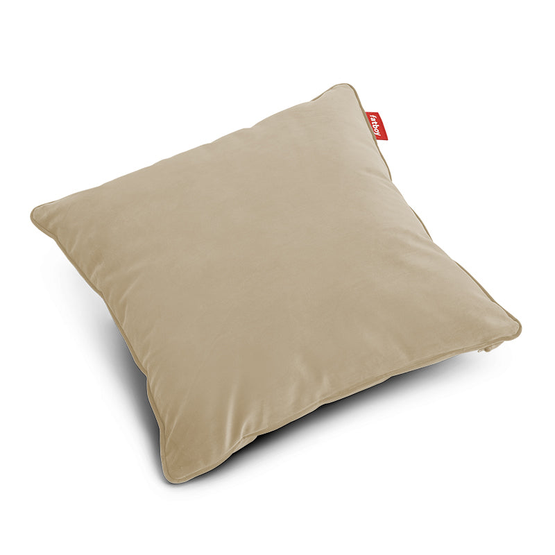 Coussin Square — velvet recycled camel