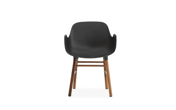 Chaise avec accoudoirs Form Noyer  — Noir