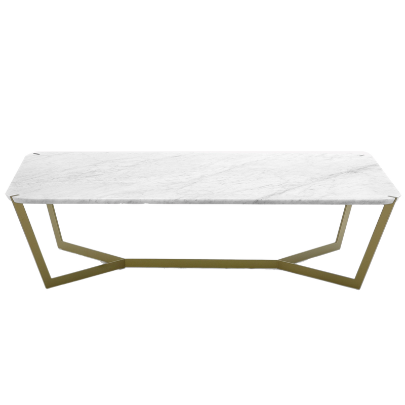 Table basse Star en marbre blanc — Doré