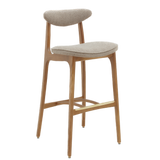 Chaise de bar M75 200-190 Frêne 02 — Tissu bouclé Beige