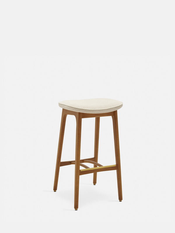 Tabouret de bar Basic 200-190 Frêne 03 — Tissu bouclé Crème