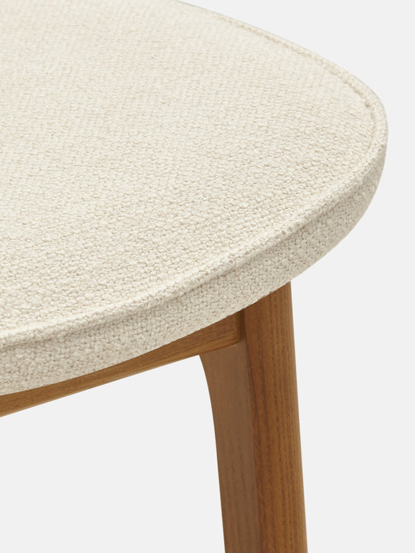 Tabouret de bar Basic 200-190 Frêne 03 — Tissu bouclé Crème