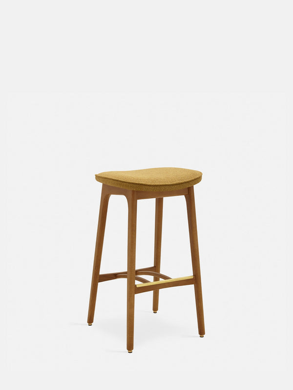 Tabouret de bar Basic 200-190 Frêne 03 — Tissu bouclé Moutarde