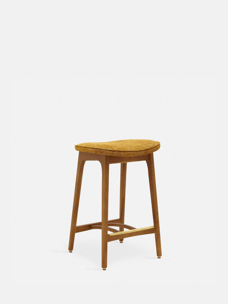 Tabouret de bar Basic 200-190 Frêne 03 — Tissu marble Moutarde