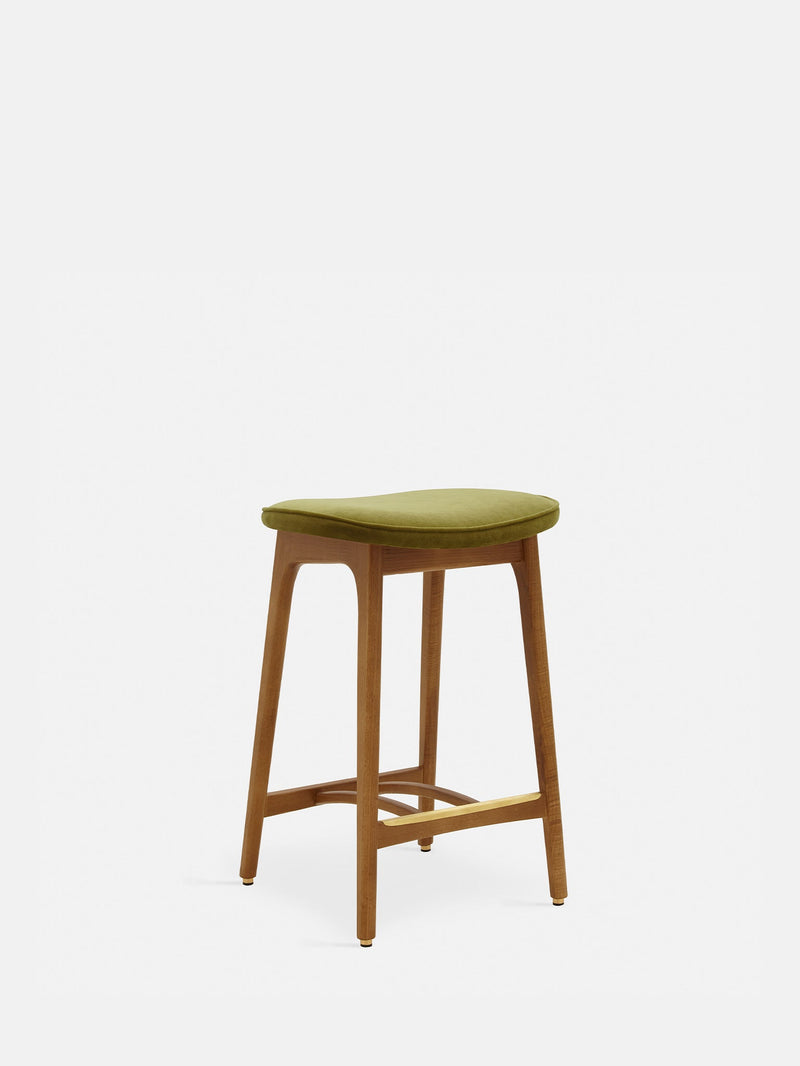 Tabouret de bar Basic 200-190 Frêne 03 — Velours Olive