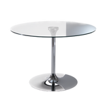 Table de diner Infinity Ø100cm — Blanc & Verre