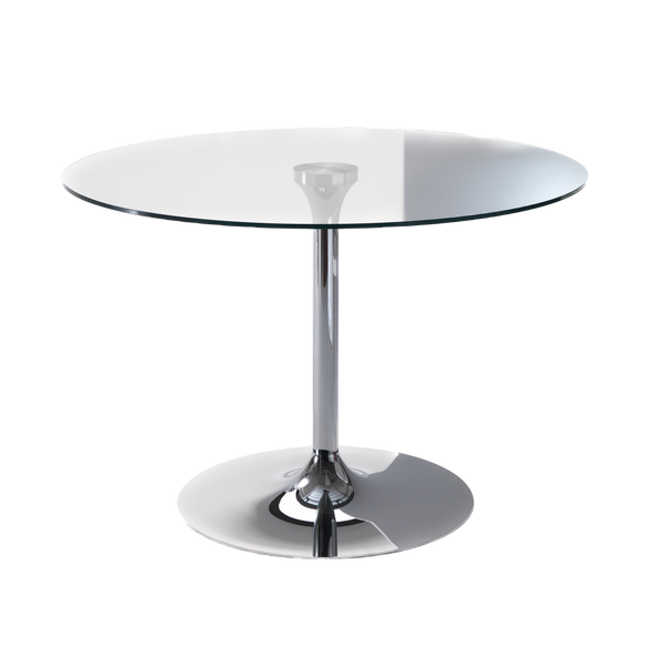 Table de diner Infinity Ø100cm — Blanc & Verre