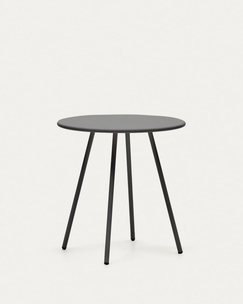 Table ronde de jardin Montjoi — en acier finition grise Ø 70 cm