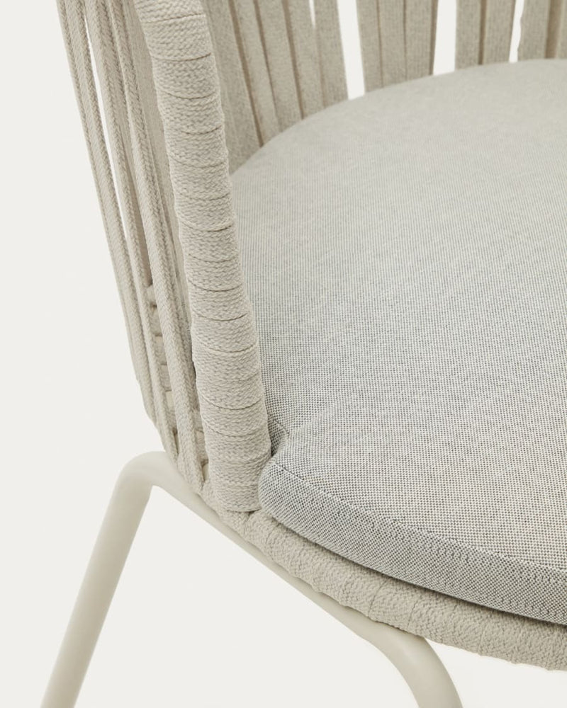 Chaise d'extérieur Saconca — en corde et acier finition peinture grise