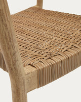 Chaise 100% extérieur Pola — bois eucalyptus massif rotin synthétique finition naturelle FSC