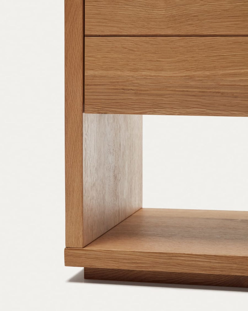 Buffet Alguema 4 portes — en placage de chêne finition naturelle 200 x 74 cm