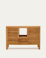 Meuble de salle de bain Kenta — bois de teck massif finition naturelle 120 x 45 cm