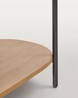 Table de chevet Licia 1 tiroir — bois de manguier et métal peint en noir 55 x 65 cm