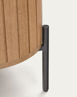 Table de chevet Licia 1 porte — en bois de manguier et métal peint en noir 55 x 55 cm
