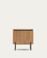 Table de chevet Licia 1 porte — en bois de manguier et métal peint en noir 55 x 55 cm
